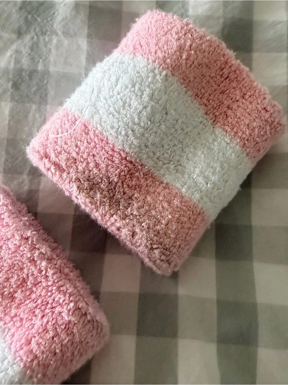 Soft Pink & White Stripe Wristbands